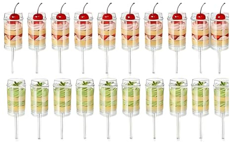Genérico Push Up Cake Pop Envases - 20 Tubos Caseros para Postres,Tubos para cake | para Cocina, Apartamento, Finca, de Cumpleaños, Eventos, Reuniones de Pub