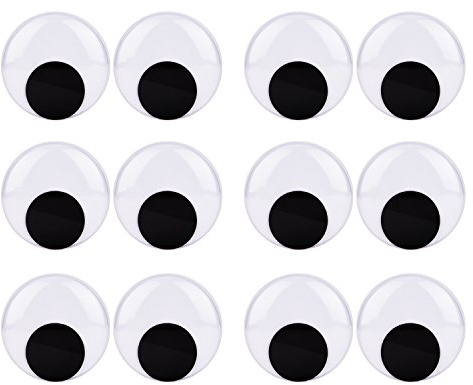 Sunmns 2.4 Inch Giant Wiggle Eyes with Self Adhesive, 12 Pack