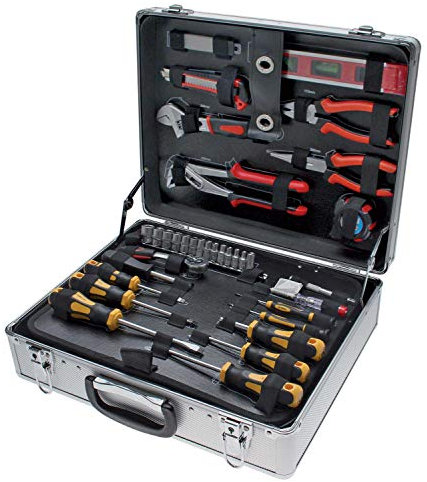 CAISSE A OUTILS - MALLETTE ALUMINIUM 129 PIECES 425 x 350 x 235 mm