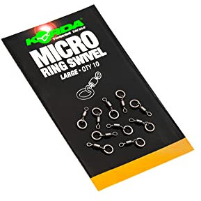 Korda Micro Ring Swivel Medium - Pack of 10 | Versatile Carp Fishing Rig Component | Anti-Glare PTFE Coating | Perfect for Blow-Back Rigs and Hookbait Attachment