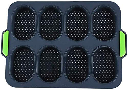 CLQ Mini Vassoio per Baguette, teglia per Pane Antiaderente in Silicone, teglia per Pane, Pane Francese, panini grissini