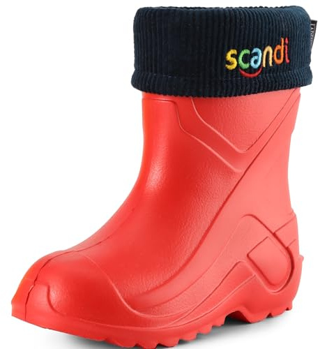 Ladeheid Botas de Agua Antideslizantes en EVA Unisex Niños Niñas LA-763 (Rojo1/Azul Marino, 35 EU)