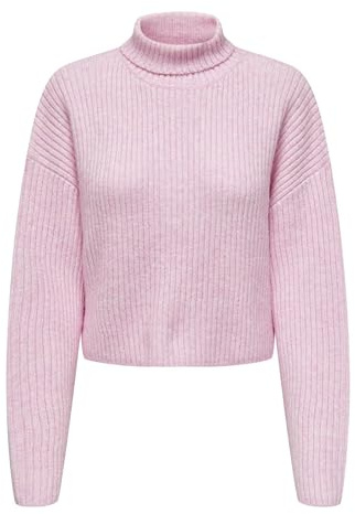 Only Femme Onlmelanie L/S À Col Roulé KNT Pull en Tricot, Pink Lady, S EU