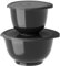 Rosti Margrethe Schüssel Set, Rührschüssel Set, 4-Teilig mit 2 Rührschüsseln und 2 Deckel, Teigschüssel aus Recycelbarem Kunststoff, 1,5 Liter und 3 Liter, Black Edition (Schwarz)