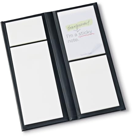 Semikolon 371139 200 Transparent Sticky Notes, 3 Sizes, Matte Sticky Notes in Booklet, Transparent Sticky Notes