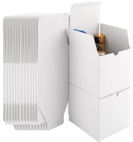 LDHHYH Pack de 50 Cajas Carton Blancas 10 cm, Caja Regalo Facil de Montar para Detalles, Manualidades, Fiestas, Bodas, Tienda Creativa y Embalaje para Regalos