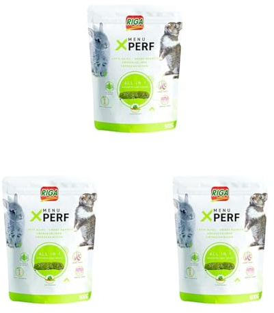 Riga - Menu X’Perf - Aliment pour Lapins Nains - Granulés Extrudés - Graines de Lin, Fibres et Légumes - Extraits de Yucca - Enrichi en Prébiotiques - Idéal pour la Brillance des Poils - 500 g