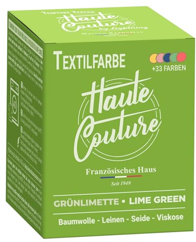 Haute Couture - Teinture Textile Citron Vert - 350g Tout-en-un - Prêt à l'emploi pour Vêtements et Tissus