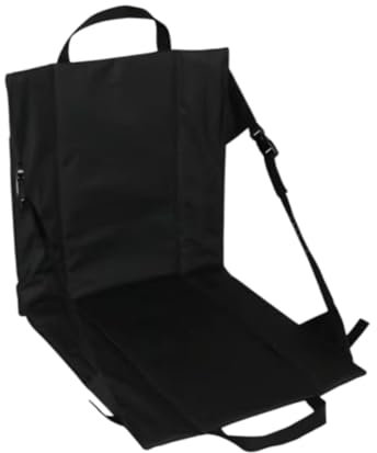 Colcolo Klappbarer Strandstuhl, zusammenklappbarer Kissensitz, leicht, bequem, trendig, Bodenstuhl, Stadionsitz für Picknicks, Angeln, Camping, Schwarz