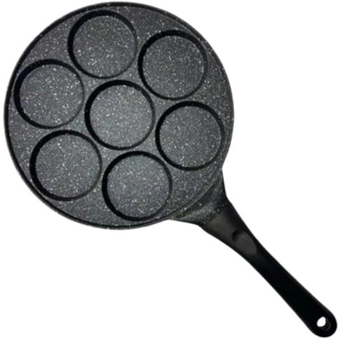 Licsaliwe Pankeake, Mini-Carter à crêpes antiadhésive avec Conception à 7 moules, poêle Frire aux ufs avec poignée Anti-scalding, Fabricant de crêpes pour poêles gaz, carré de