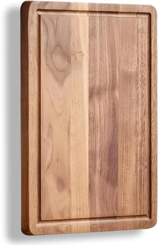 Planche à découper réversible en bois d'acacia de 30 cm, 1,5 cm d'épaisseur, planche à découper en bois pour cuisine, charcuterie, planche à fromage avec rainure profonde (1)