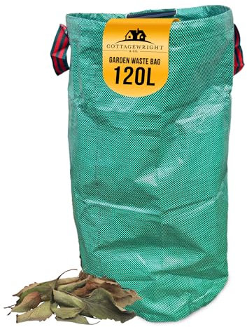 Garden Bags Heavy Duty with Handles - Reusable Garden Waste Bags Heavy Duty for Plant, Grass, Dirt, Leaves Collection, Waste Bags Reusable (Pack of 1, 120L)