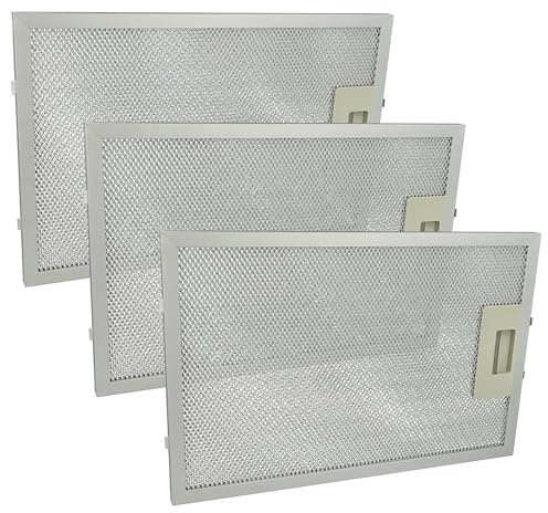 vhbw 3x Filtro metálico de grasa compatible con Teka DG90UK, DG90, DM 70, DM, DG190, DM70110V60HZ, CT721VR01, CT721, DM-70 campana extractora aluminio