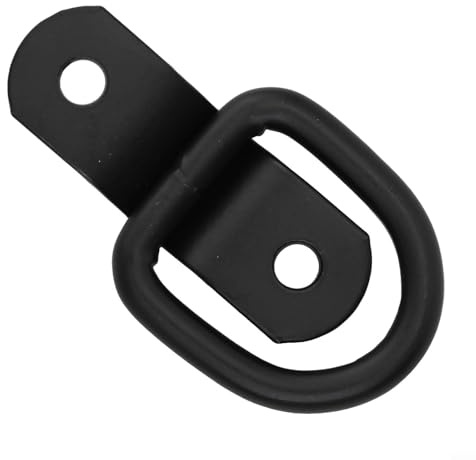 Confezione da 6 ancoraggi con anello a D con viti di montaggio per uso intensivo su camion, barche, rimorchi e dispositivi di fissaggio per attrezzature da esterno (nero)
