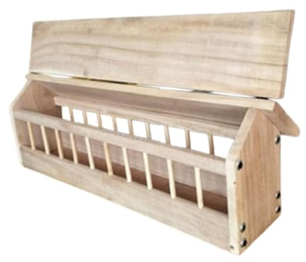 Wswqop Pigeon Feeder, Wooden Bird Feeder, Feeding Tray, Feed Dispenser, Feed Container, Easy Cleaning for Chickens, Ducks, Home, Garden, 40x11x7cm