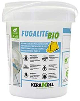 Kerakoll Fugalite Bio 03 - Gris perla de 3 kg Masilla para azulejos, mosaicos, gres, piedras naturales
