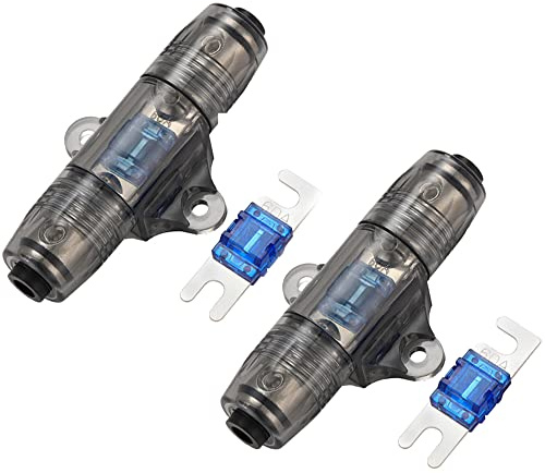 Greluma 2 Stk 6-10 Gauge AWG Inline ANL Sicherungshalter mit 2 Stk. 60 Amp Sicherung
