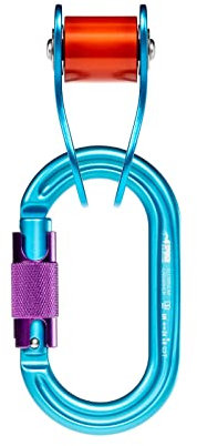 SPIDER SLACKLINE - Carrucola piatta Slackline con Connettore. Puleggia arancione con Moschettone Automatico