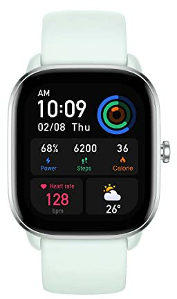 Amazfit GTS 4 Mini Smartwatch mit Blutsauerstoff- und Herzfrequenzüberwachung, über 120 Sportmodi, 5 Satelliten-Ortungssysteme, Alexa, 5 ATM, Outdoor- und Indoor-Fitnessuhr für Damen Herren