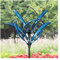 LimeHill Windspiel für Hof und Garten, große kinetische Windskulpturen aus Metall, als Außendekoration, Blauer Lotus 2