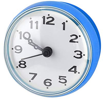 Orologi da Parete, Orologio da Bagno Impermeabile, Timer a Specchio da Parete a Ventosa per Doccia, Orologio a Puntatore Tradizionale, Orologio da Parete da Bagno (Blu)