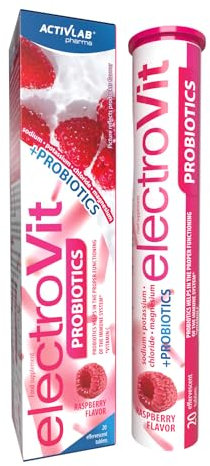 Activlab ElectroVit Probiotics Himbeere - Hochwertige Kinder-Nahrungsergänzung Magnesiumcitrat, 20 Brausetabletten, Limettengeschmack, Magnesium, Vitamin C