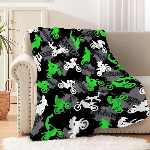 Cozybedket Dirt Bike Motorcycle Blanket Gifts for Boys Girls, Ultra Soft Dirt Bike Motorcycle Throw Blanket, Lightweight Motorcycle Stuff Warm Plush Throw Blankets for Couch 40x50 for kids