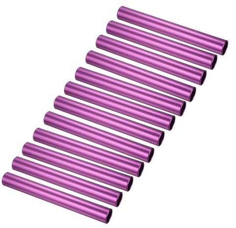 PATIKIL Relay Track Baton, 12 Pcs Aluminum Tube Field Running Race Stick Corrosion Resistant for Outdoor Athletics Sport Game Practice Tool, Purple