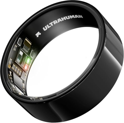ULTRAHUMAN Ring AIR - Aster Black - Size 8 - Smart Ring | No Monthly Subscription | Size First with Sizing Kit | Sleep Tracking Wearable - Heart Rate - Fitness Tracker