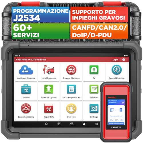 LAUNCH X431 PRO3 V+ Elite OBD2 Diagnosegerät Auto, Neu Smartlink C 2.0, Alle System Scanner mit ECU Codierung, Topologie-Karte, J2534, 60+ Reset, CANFD/DOIP/D-PDU, FCA, 2 Jahre Update