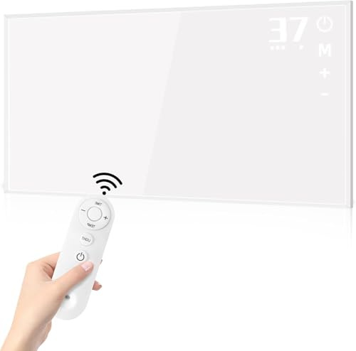 Mursche Infrarotheizung mit Thermostat Infrarot Wandheizung - 450W Elektroheizung mit Fernbedienung Elektrisch Heizung Standgerät Energiesparend Elektroheizkörper Wandmontage Heizgerät Schlafzimmer