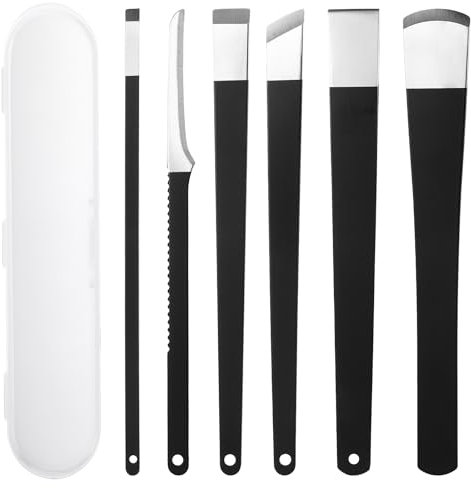 cobee 6 Stück Eingewachsene Zehennägel Set, Edelstahl Pediküre Messer Kits Mit Aufbewahrungsbox, Hornhautentferner Hornhauthobel Fußschaber Pediküre Messer Kits Fußpflege Werkzeuge für Hand Füße