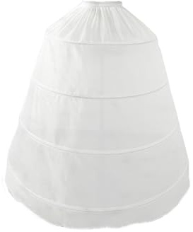 SSDH Jupon à 4 cerceaux pour Femme, Jupe trapèze en Crinoline, Longue sous-Jupe pour Robe de mariée, Blanche
