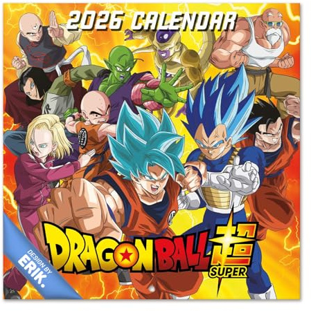 Grupo Erik Calendario 2026 pared Dragon Ball - Almanaque pared 2026 : Planificador mensual Con espacio para Anotar, Ilustraciones y Fácil de colgar (30x30cm)
