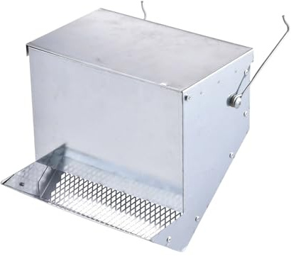 Uqezagpa Distribuidor automático de alimentación para ganado pequeño desarrollado con tapa superior y red inferior para asegurar alimentos secos