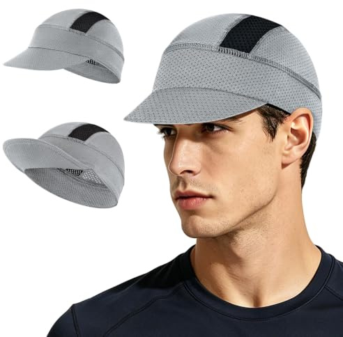MELLIEX Casquette Cyclisme Été, Respirant Bonnets de Cyclisme sous Casque, Protection UV Casquette Vélo avec Pare-Soleil pour Femme Homme