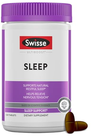 Swisse Sleep Valerian Root Capsules | Valerian Root Extract + Magnesium + Licorice + Hops | Melatonin Free Herbal Sleep Supplement | Helps Relieve Nervous Tension | 120 Tablets