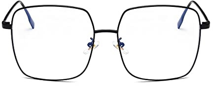 Tofox Filtro Luce Blu Occhiali Montature Oversize Occhiali Da Vista Retro Metallo Quadrati Occhiali Da Vista Lenti Chiare Donne Uomo