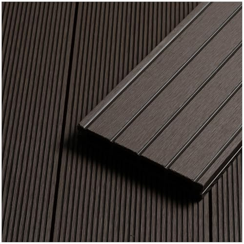 HORI WPC Terrassendielen Komplettset Antigua verschiedene Farben - Hohlkammerprofil, beidseitig nutzbar, inkl. Unterkonstruktion & Clips Fläche: 5 m² - 220 cm Dielenlänge - Braun