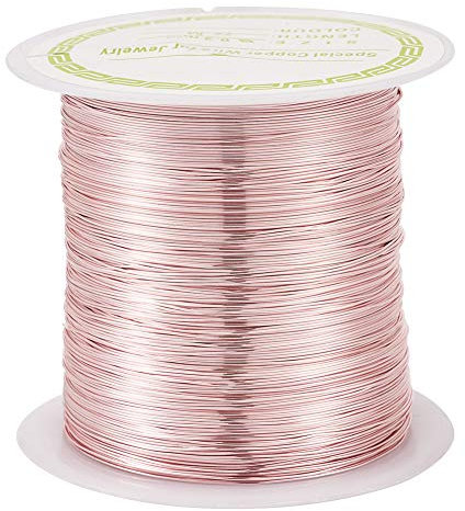 Beadthoven Kupferdraht, 0,3 mm, anlaufgeschützt, 72 m, biegsame Metalldrähte, Rotgold, für Schmuckverpackung, Perlenstickerei, Skulpturen, Basteln