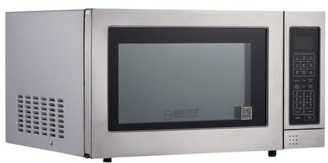 Equator Stainless Steel Range 3-in-1Microwave Oven 1.2 cu ft with Convection, Grill, and Sensor Cooking - Black SS Countertop 1100 Watts Capacity 12-inch Auto Function and Auto Defrost