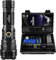 Shadowhawk Torcia LED Potente Professionale, Ricaricabile Torce Led Alta Potenza 500000 Lumen XHP70.2, Torcia Tattica Militare, IP67 Impermeabile, Zoomabile, Campeggio Emergenza Regalo