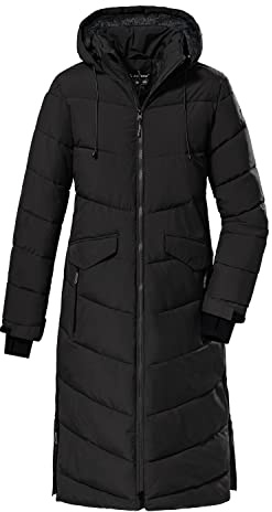 Killtec Damen Kow 62 Wmn Qltd Ct Wintermantel Mantel in Daunenoptik mit Kapuze, Schwarz, 38 EU