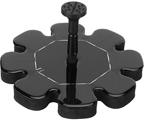 Mumusuki Pompe de Fontaine de Bain d'oiseaux Solaire, Pompe de Fontaine d'eau à énergie Solaire Flottante sur Pied pour Bain d'oiseaux, Jardin, étang, Piscine, extérieur