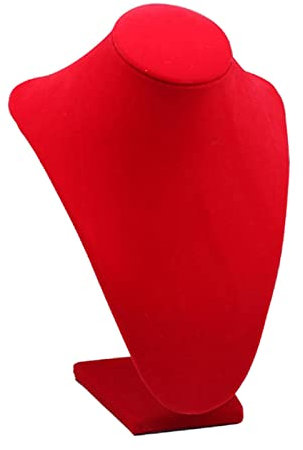rockible Busto per Esposizione di Collane di Moda Colore Rosso Scaffale per Scaffali Scaffale Decorazione per La Casa Modello Supporto per Ciondolo Stabile, Alto