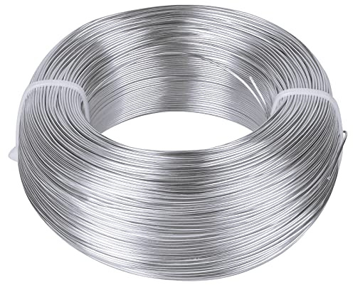 Filo Alluminio 2.5mm x 38m, Ferro Modellabile Pieghevole per Artigianato, Floreale per Perline Argento, Modellismo di Gioielli, Scultura e Fai-da-te