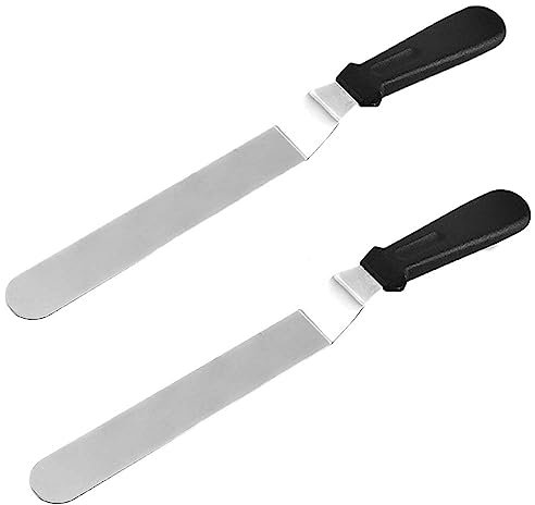 2 Pack Cake Spatula Set Icing Spatula Stainless Steel Cake Palette Knife Angled Cake Spatula Used for Kitchen Baking Tool