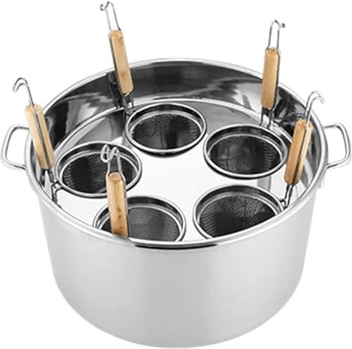 Pasta Cooker Insert Set, 3/4/5 Holes Pasta Pot Cookware with Insert Strainer Basket for Home Kitchen Restaurant Commercial Cooking,4 Hole