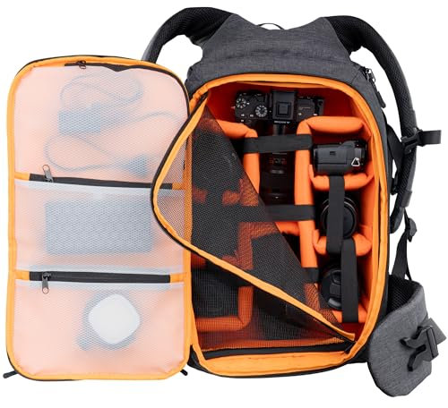 DÖRR Fotorucksack Prag Pro 20L, Kamera-Rucksack, Wasserdicht, 16 Zoll Laptopfach, Spiegelreflex, DSLR SLR, Flexible Inneneinteilung, Stativ-Halterung, Drohnenrucksack, Robust & Leicht, Regencover