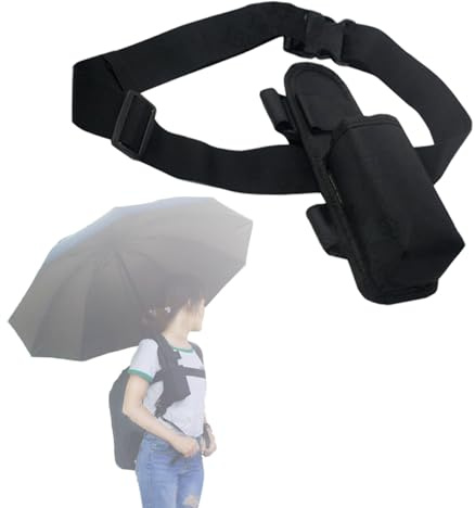 CHOYTONG Correa de Soporte Solo para Paraguas Manos Libres para Uso en Mochila, Soporte de Paraguas portátil, se Adapta a la mayoría de Paraguas Plegables